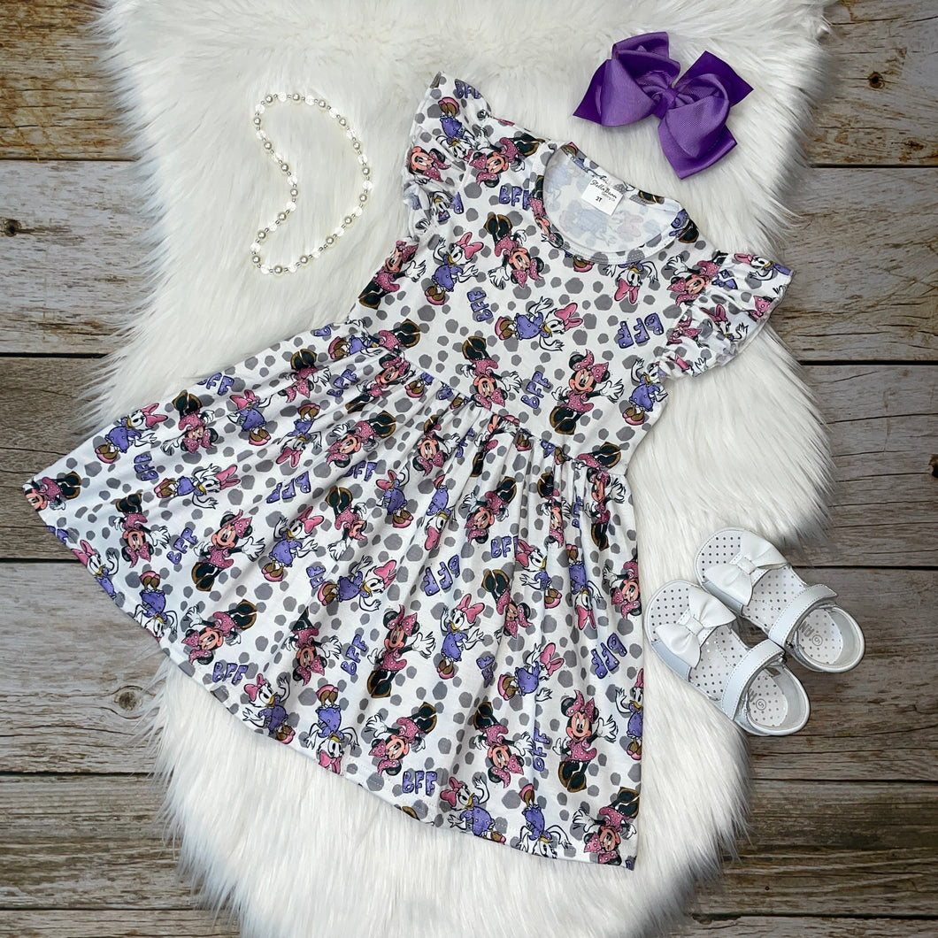 Mouse & Duck BFF Short Sleeve Dress