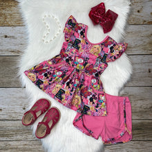Load image into Gallery viewer, Pink Girl&#39;s Can Do Anything Doll Flutter Sleeve Peplum Set
