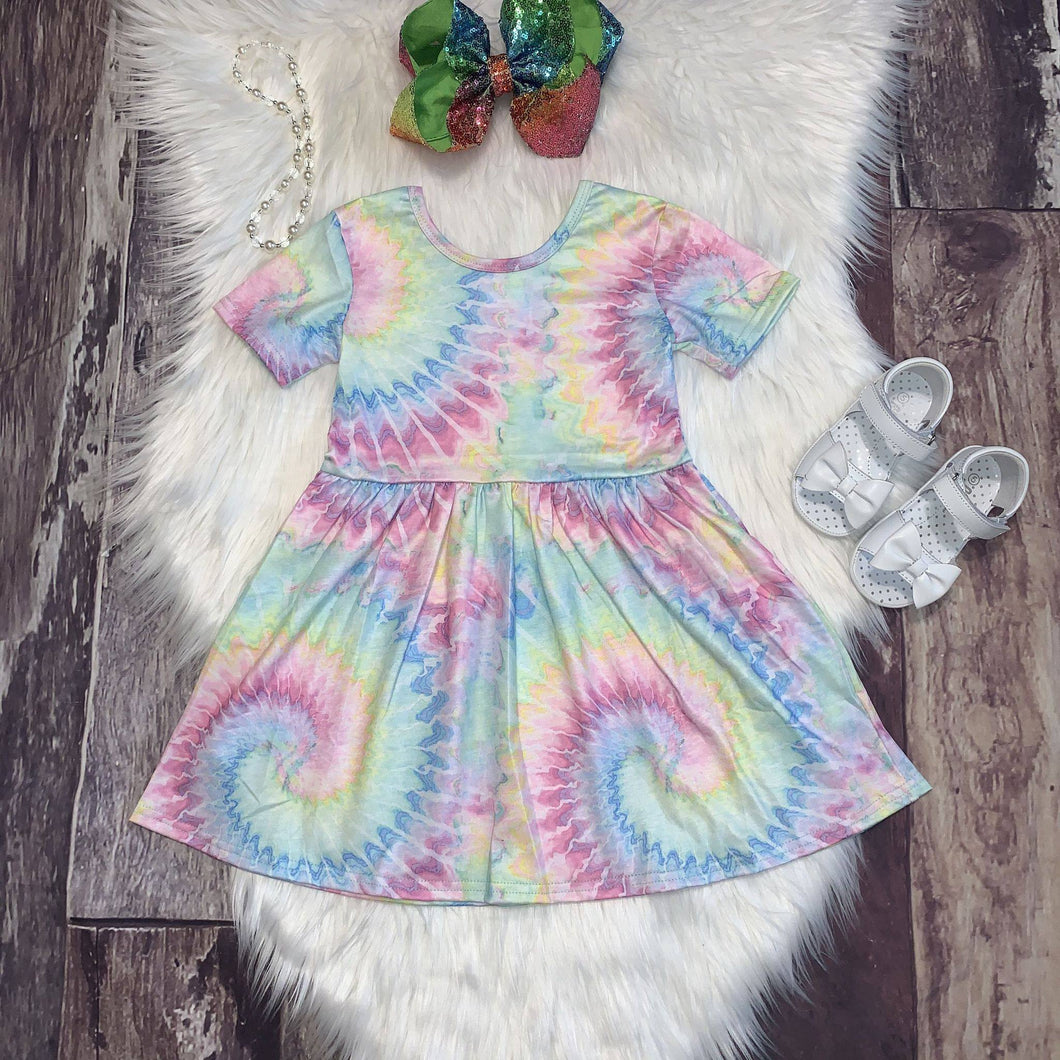 Pastel Tie Dye Dress