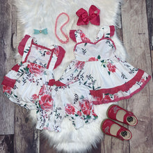 Load image into Gallery viewer, Pink Floral and Lace Ruffle Bubble
