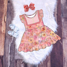 Load image into Gallery viewer, May Flowers Tiered Flutter Sleeve Dress in Coral
