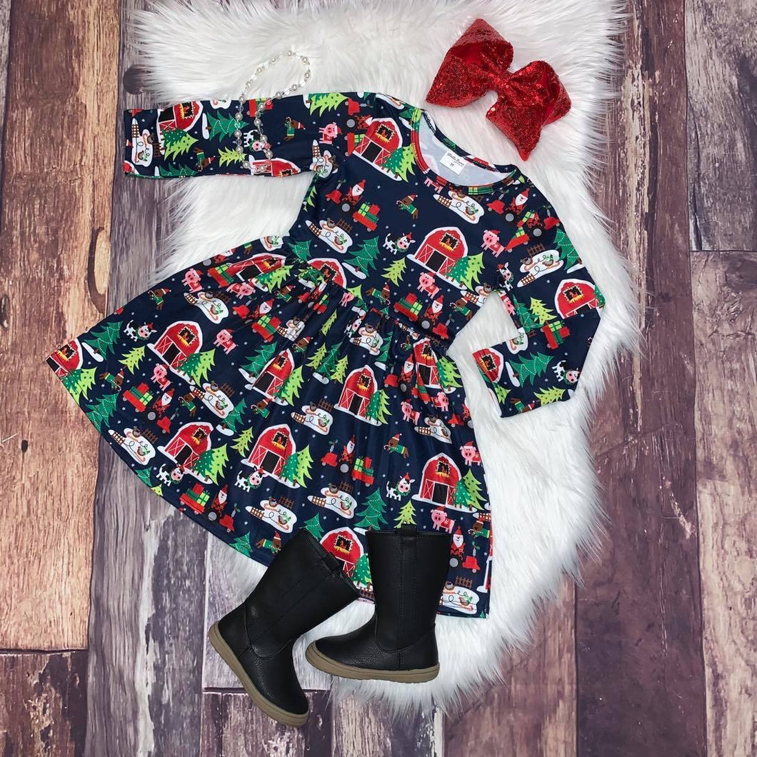 Christmas On The Farm Mid-Twirl Dress
