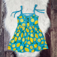 Load image into Gallery viewer, Lemon Print Shoulder Knot Dress
