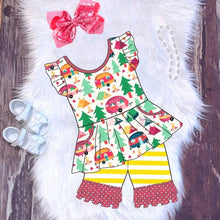 Load image into Gallery viewer, Wanderlust Camping Pocket Peplum Short Set
